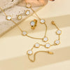 Wholesale Jewelry Vintage Style Simple Style Flower 304 Stainless Steel Acrylic 18K Gold Plated Jewelry Set