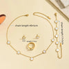 Wholesale Jewelry Vintage Style Simple Style Flower 304 Stainless Steel Acrylic 18K Gold Plated Jewelry Set