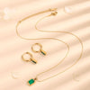 Wholesale Jewelry Vintage Style Simple Style Geometric 304 Stainless Steel Artificial Gemstones 18K Gold Plated Jewelry Set
