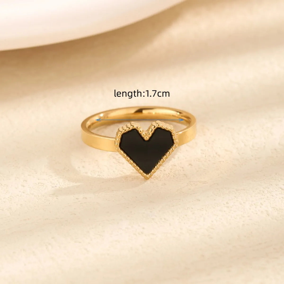 Wholesale Jewelry Vintage Style Simple Style Heart Shape 304 Stainless Steel Acrylic 18K Gold Plated Inlay Rings