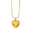 Wholesale Jewelry Vintage Style Simple Style Heart Shape 304 Stainless Steel Glass 18K Gold Plated Inlay Earrings Necklace