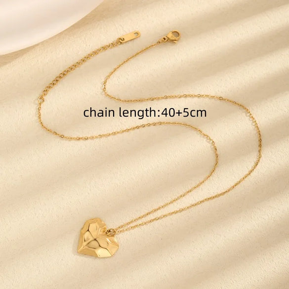 Wholesale Jewelry Vintage Style Simple Style Heart Shape 304 Stainless Steel Pendant Necklace