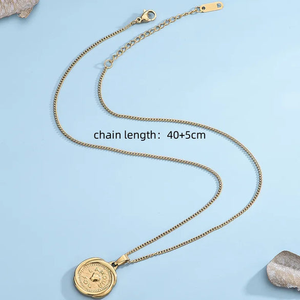 Wholesale Jewelry Vintage Style Simple Style Roman Style Heart Shape Flower 304 Stainless Steel Acrylic White Shell Inlay Pendant Necklace