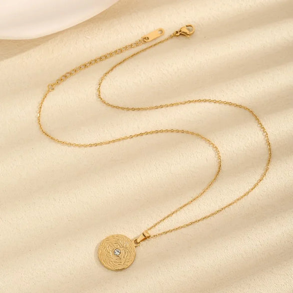 Wholesale Jewelry Vintage Style Simple Style Round 304 Stainless Steel Pendant Necklace