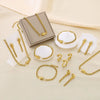 Wholesale Jewelry Vintage Style Snake 304 Stainless Steel Zircon 18K Gold Plated Inlay Jewelry Set