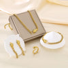 Wholesale Jewelry Vintage Style Snake 304 Stainless Steel Zircon 18K Gold Plated Inlay Jewelry Set