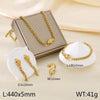 Wholesale Jewelry Vintage Style Snake 304 Stainless Steel Zircon 18K Gold Plated Inlay Jewelry Set