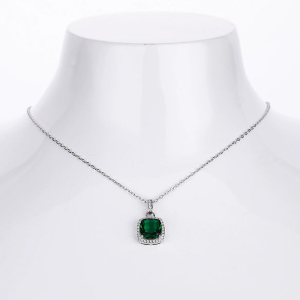 Wholesale Jewelry Vintage Style Square 925 Sterling Silver Stud Earrings And Necklace Set With Electroplating