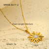 Wholesale Jewelry Vintage Style Sunflower Stainless Steel 18K Gold Plated Pendant Necklace And Earrings