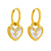 Wholesale Jewelry Vintage Style Titanium Steel Heartshaped Love Pattern Electroplated Earrings And Necklace