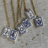 Wholesale Jewelry Vintage Tarot Style Copper Gold Plated Pendant Necklace With Heart U Shaped Geometric Pattern