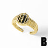 Wholesale Jewelry Watch Clock Style Open Ring Inlaid With Zircon Copper Gold Plated