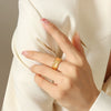 Wholesale Jewelry Women Light Luxury Retro Ring Titanium Steel Geometric Design Electroplated