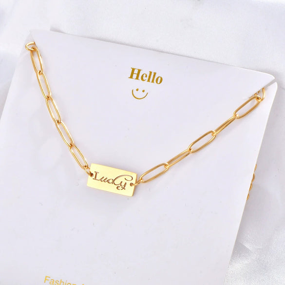 Wholesale Jewelry Women's Bracelet Titanium Steel Electroplated With Cartoon Character And Rhombus Pattern