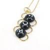 Wholesale Jewelry Women's Copper Pendant Necklace With Mixed Gem Inlay Letters Pattern And Electroplating Treatment Box Chain