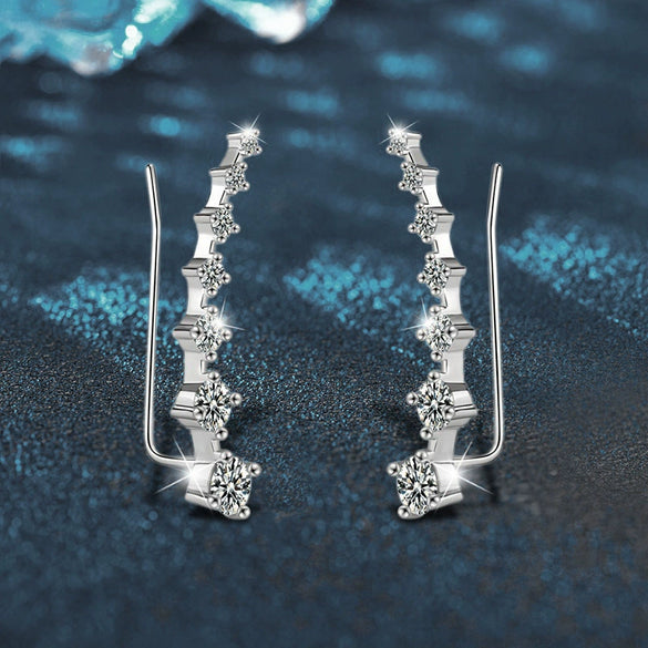 Wholesale Jewelry Women's Fashion Geometric 925 Sterling Silver Moissanite Diamond Earrings