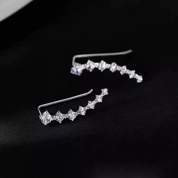 Wholesale Jewelry Women's Fashion Geometric 925 Sterling Silver Moissanite Diamond Earrings