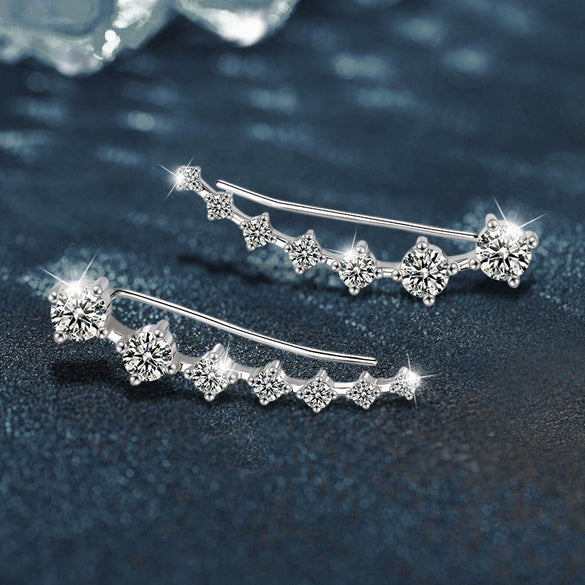 Wholesale Jewelry Women's Fashion Geometric 925 Sterling Silver Moissanite Diamond Earrings