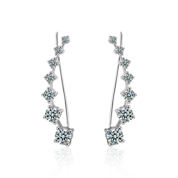 Wholesale Jewelry Women's Fashion Geometric 925 Sterling Silver Moissanite Diamond Earrings