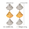 Wholesale Jewelry Women's Geometric Star Pattern Stainless Steel Electroplated Shell And Starfish Earrings