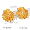 Wholesale Jewelry Women's Geometric Star Pattern Stainless Steel Electroplated Shell And Starfish Earrings