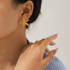 Wholesale Jewelry Women's Geometric Star Pattern Stainless Steel Electroplated Shell And Starfish Earrings