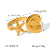 Wholesale Jewelry Women's Geometric Star Pattern Stainless Steel Electroplated Shell And Starfish Earrings