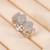 Wholesale Jewelry Women's Light Luxury Copper Fourleaf Clover Flower Ring With Electroplating