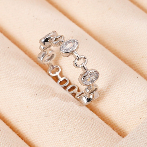 Wholesale Jewelry Women's Light Luxury Copper Fourleaf Clover Flower Ring With Electroplating