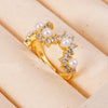 Wholesale Jewelry Women's Light Luxury Copper Fourleaf Clover Flower Ring With Electroplating