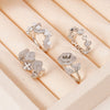 Wholesale Jewelry Women's Light Luxury Copper Fourleaf Clover Flower Ring With Electroplating