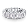 Wholesale Jewelry Women's S925 Sterling Silver Geometric Ring With Pagoda Cut Zircon And Electroplating