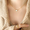 Wholesale Jewelry Women's Titanium Steel Electroplated Heart Pendant Necklace And Earrings
