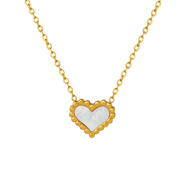 Wholesale Jewelry Women's Titanium Steel Electroplated Heart Pendant Necklace And Earrings