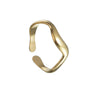 Wholesale Jewelry Women's Titanium Steel Water Wave Open Ring Geometric Electroplated