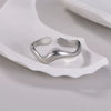 Wholesale Jewelry Women's Titanium Steel Water Wave Open Ring Geometric Electroplated