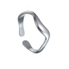 Wholesale Jewelry Women's Titanium Steel Water Wave Open Ring Geometric Electroplated