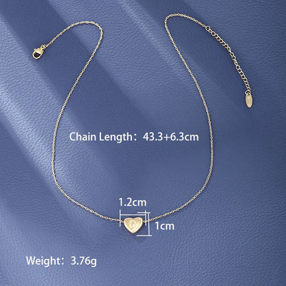 Wholesale Jewelry XUPING Simple Style Commute Letter Heart Shape 304 Stainless Steel 18K Gold Plated Necklace