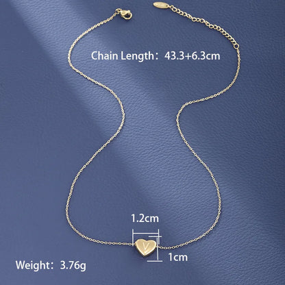 Wholesale Jewelry XUPING Simple Style Commute Letter Heart Shape 304 Stainless Steel 18K Gold Plated Necklace