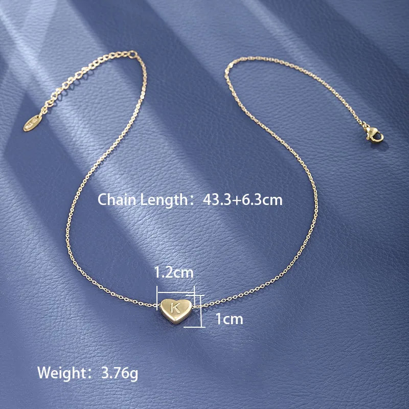 Wholesale Jewelry XUPING Simple Style Commute Letter Heart Shape 304 Stainless Steel 18K Gold Plated Necklace