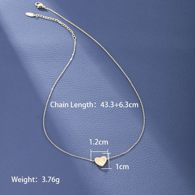 Wholesale Jewelry XUPING Simple Style Commute Letter Heart Shape 304 Stainless Steel 18K Gold Plated Necklace