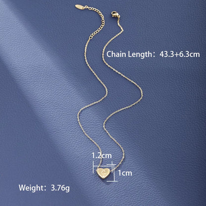 Wholesale Jewelry XUPING Simple Style Commute Letter Heart Shape 304 Stainless Steel 18K Gold Plated Necklace