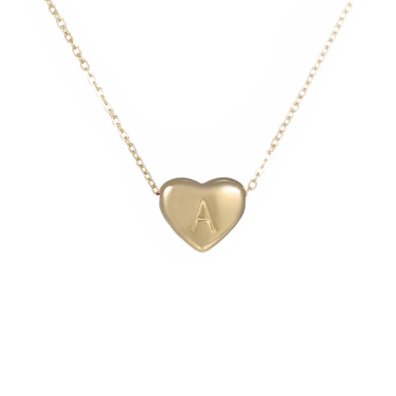 Wholesale Jewelry XUPING Simple Style Commute Letter Heart Shape 304 Stainless Steel 18K Gold Plated Necklace