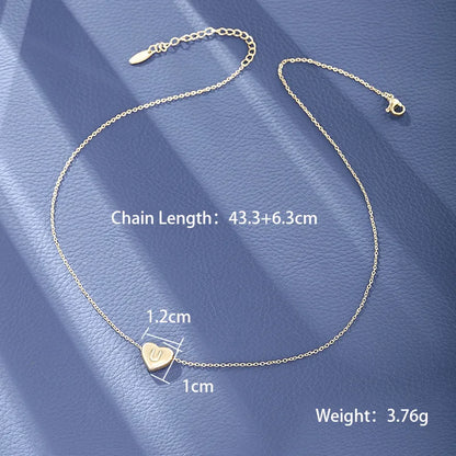 Wholesale Jewelry XUPING Simple Style Commute Letter Heart Shape 304 Stainless Steel 18K Gold Plated Necklace