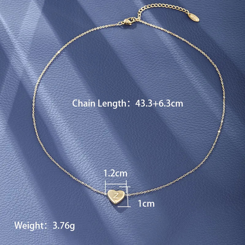 Wholesale Jewelry XUPING Simple Style Commute Letter Heart Shape 304 Stainless Steel 18K Gold Plated Necklace