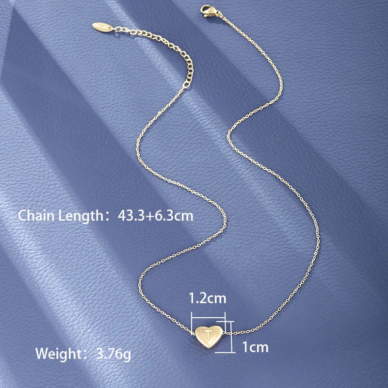 Wholesale Jewelry XUPING Simple Style Commute Letter Heart Shape 304 Stainless Steel 18K Gold Plated Necklace