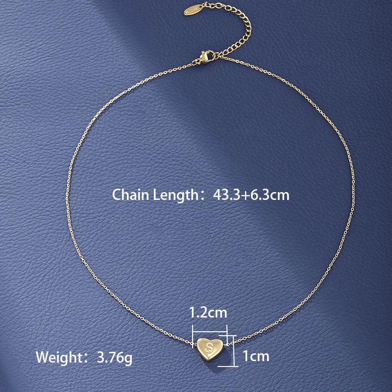 Wholesale Jewelry XUPING Simple Style Commute Letter Heart Shape 304 Stainless Steel 18K Gold Plated Necklace