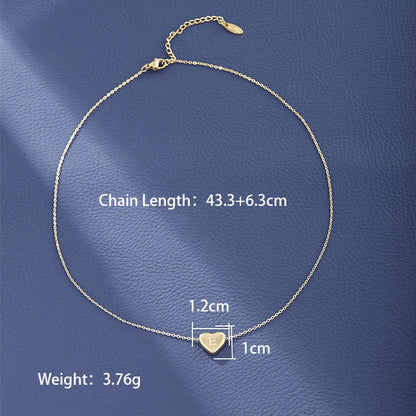 Wholesale Jewelry XUPING Simple Style Commute Letter Heart Shape 304 Stainless Steel 18K Gold Plated Necklace