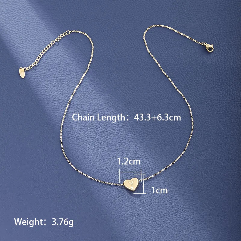 Wholesale Jewelry XUPING Simple Style Commute Letter Heart Shape 304 Stainless Steel 18K Gold Plated Necklace