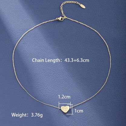 Wholesale Jewelry XUPING Simple Style Commute Letter Heart Shape 304 Stainless Steel 18K Gold Plated Necklace